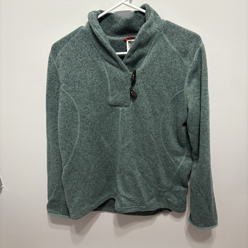 The North Face Jacket Button Up Collared Winter Green Pullover Women's XL